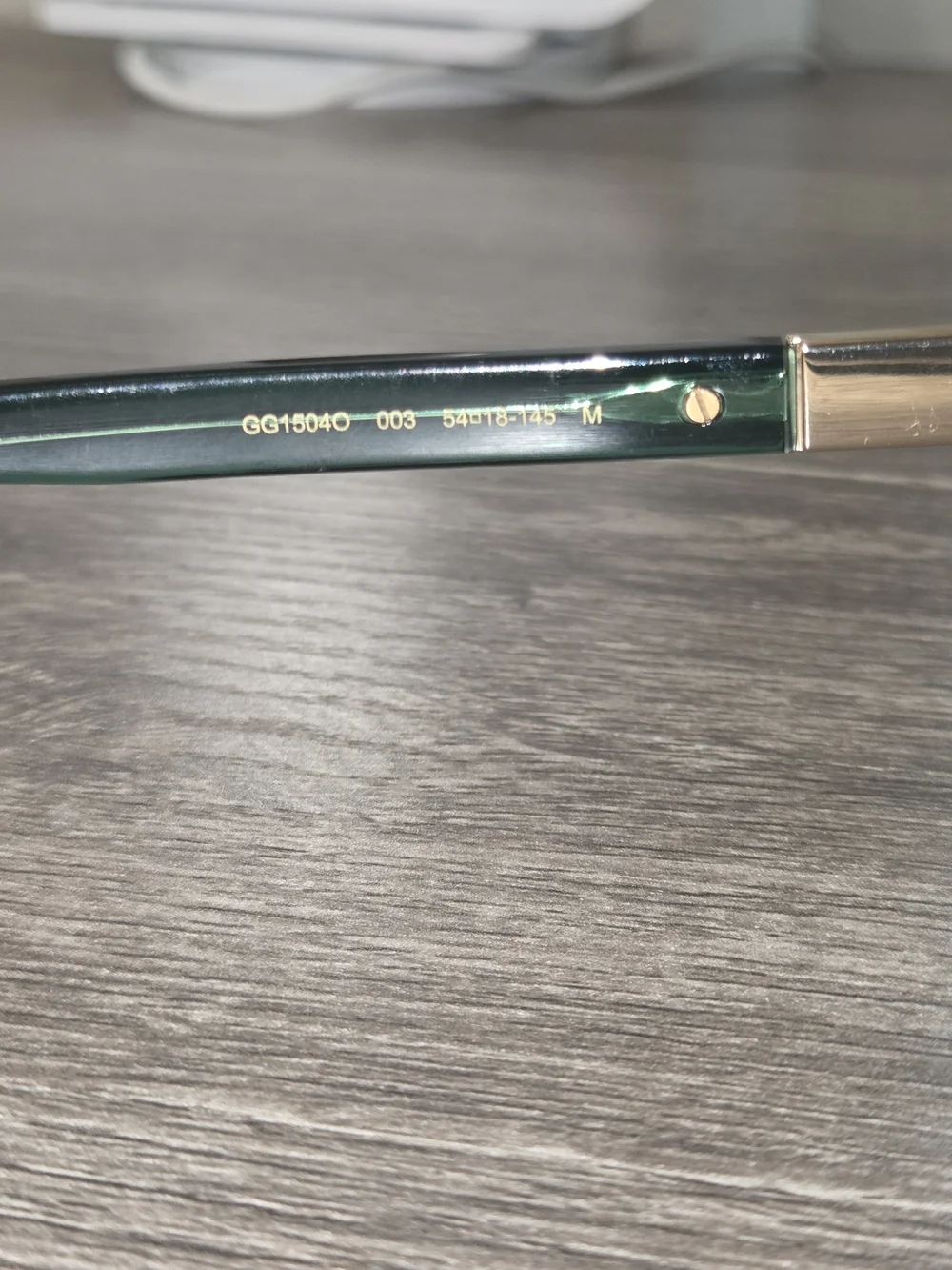 Gucci Emerald Green Square Acetate Frames with Gold Logo Frame Only